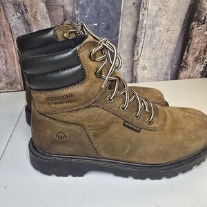 Steel Toe Wolverine Mens Work‎ Boots size 10.5 EW Waterproof Oil Slip Resistant